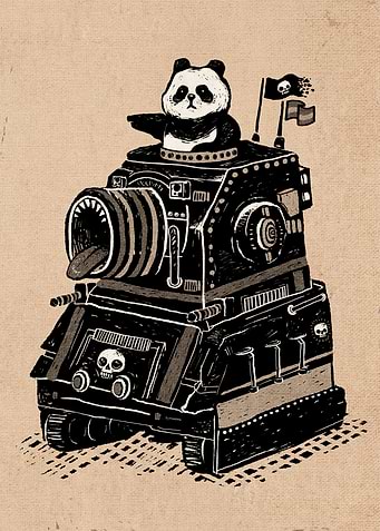 Panda's Terrible Tank of Terror - Vintage Style
