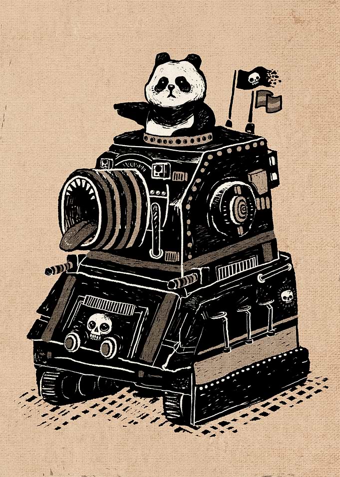 Panda's Terrible Tank of Terror - Vintage Style