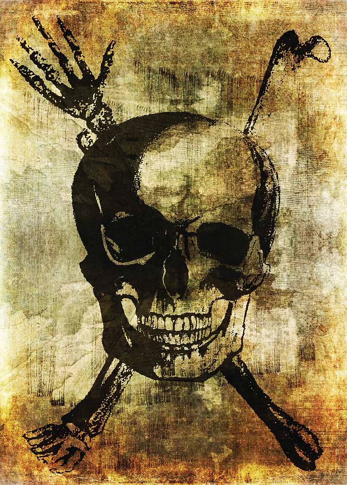 Skull with Bones - Vintage