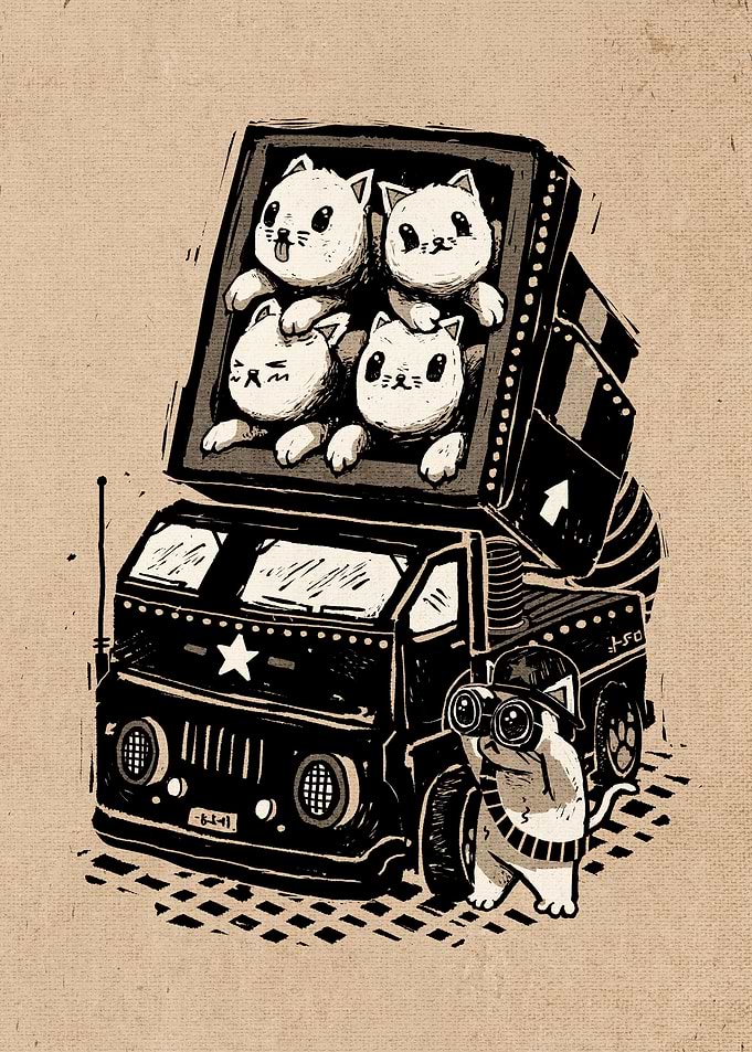Rocket Cats - Vintage style alternate colors.