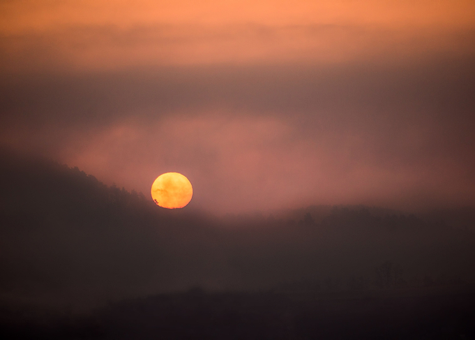 Sunrise in the mist