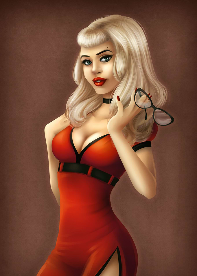 _lady in red
