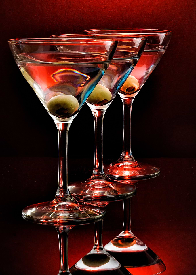 Three red martinis,