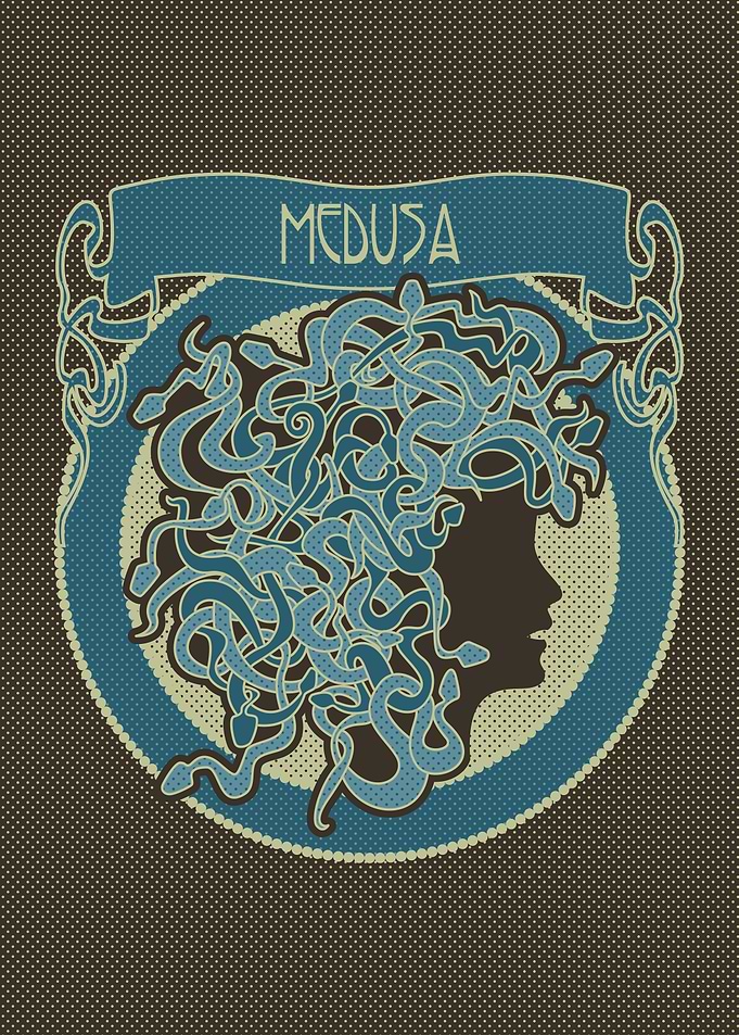 Medusa silhouette (dark)