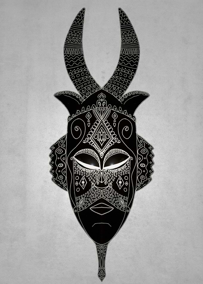 Horned tribal mask.
