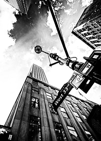 West 33rd street where the iconic Empire state building ...