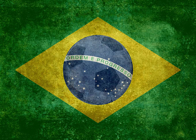 National flag of Brazil - Vintage version with football ...