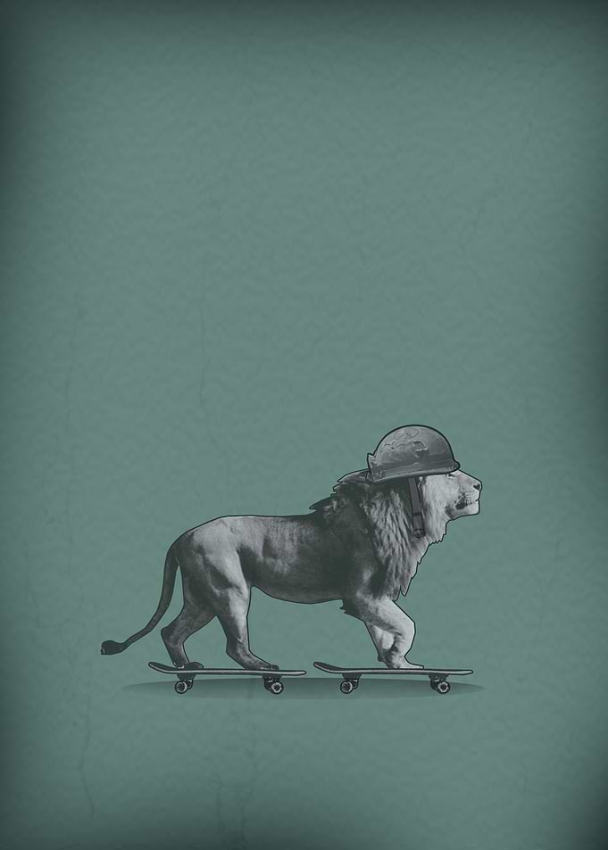 Skate humor Lion