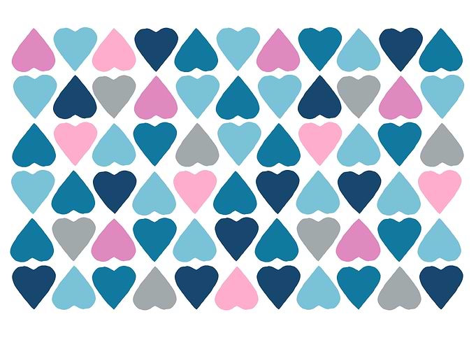 Diamond Hearts Pink