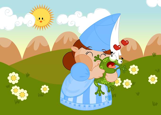 Kissing the enchanted frog
