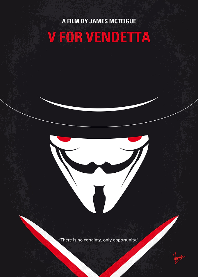 No319 My V for Vendetta minimal movie poster In a futur ...