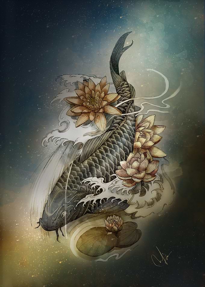 Koi and Lotus