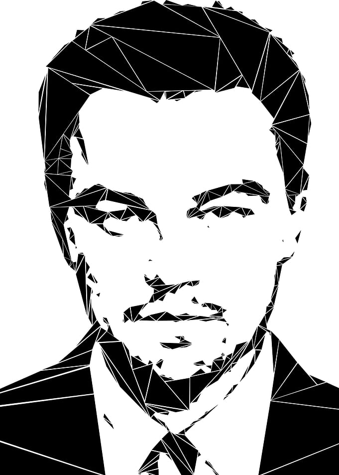 Leonardo DiCaprio - each triangle is placed manually.