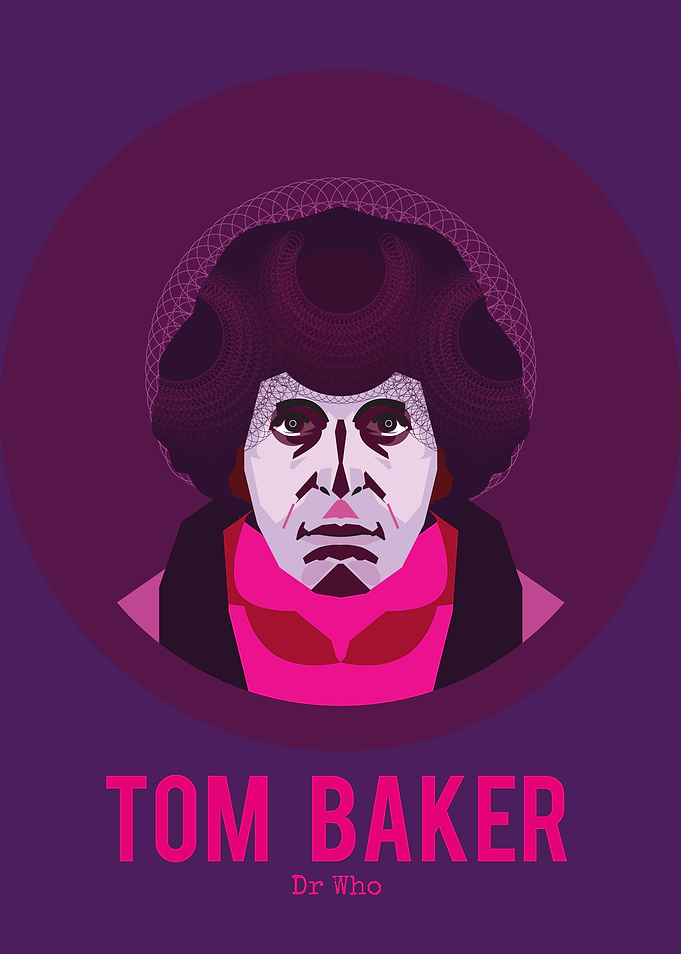 Abstract Characature of Tom Baker, an earlier incarnati ...