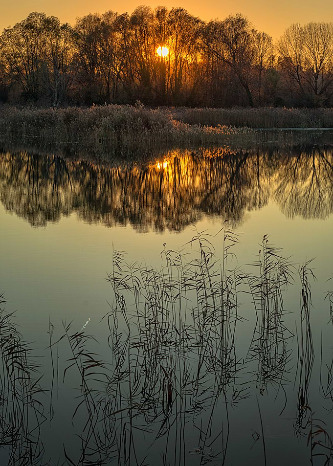 Sunset on lake