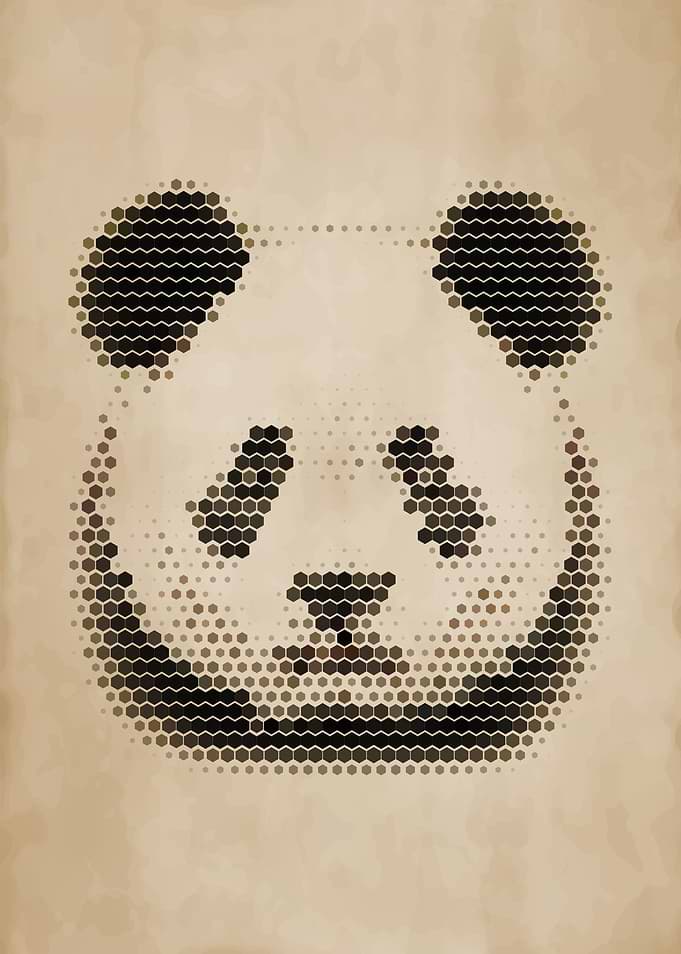 Geometric Panda Portrait