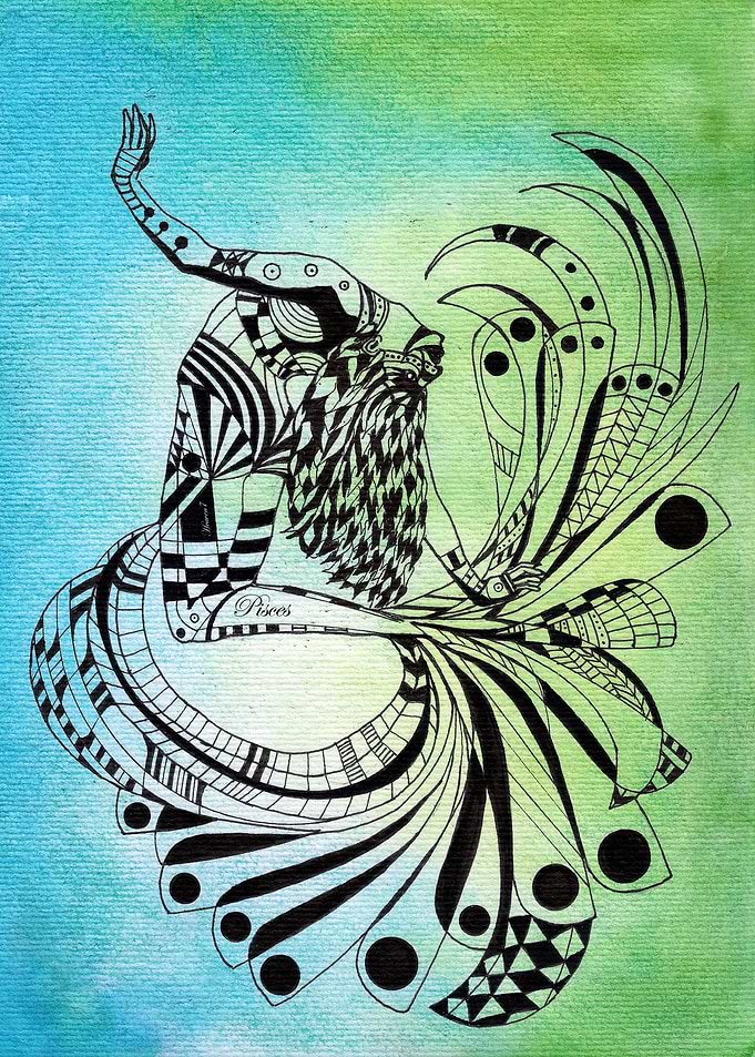 Pisces - watercolor