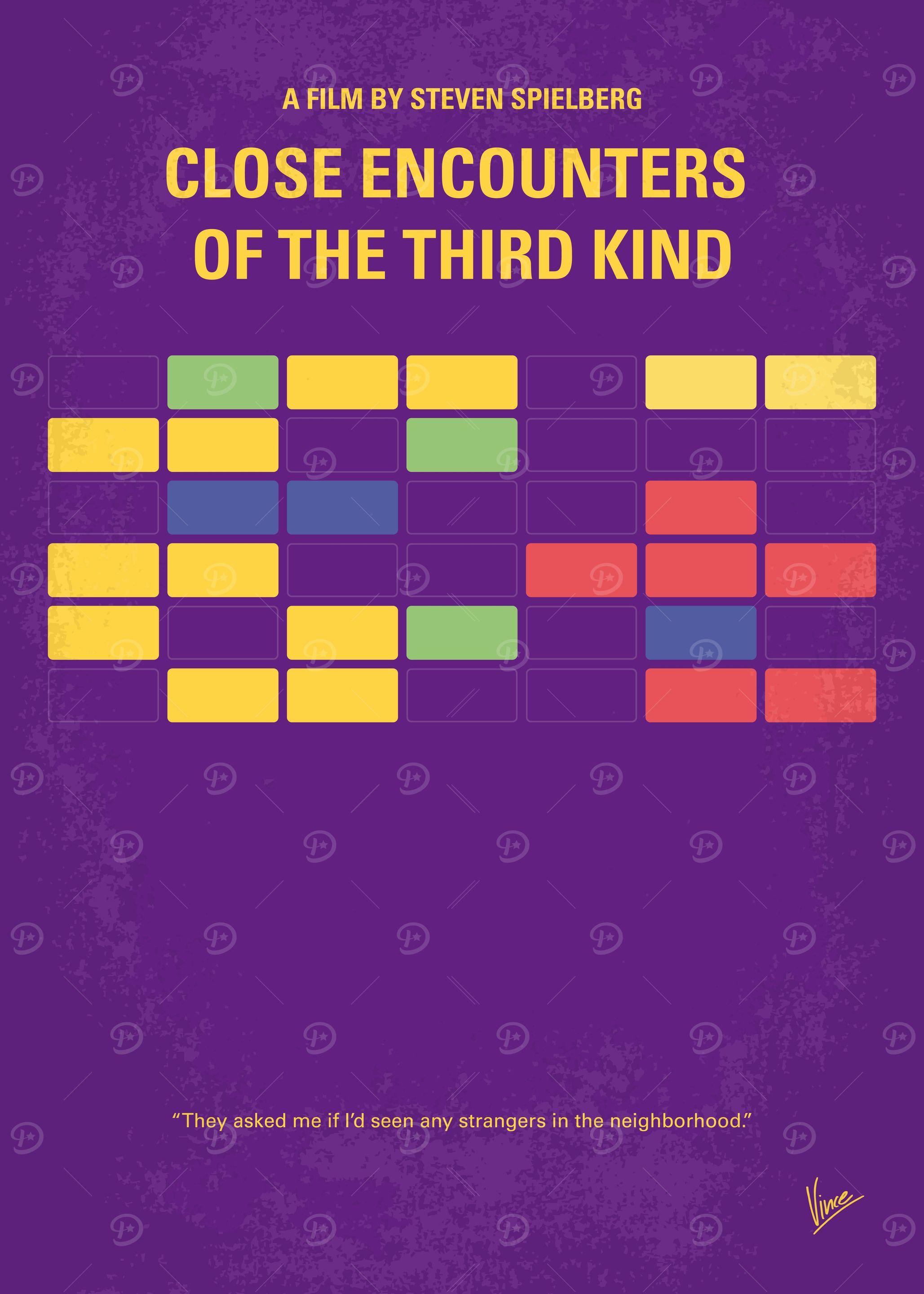 No353 My ENCOUNTERS OF THE THIRD KIND minimal movie pos ...