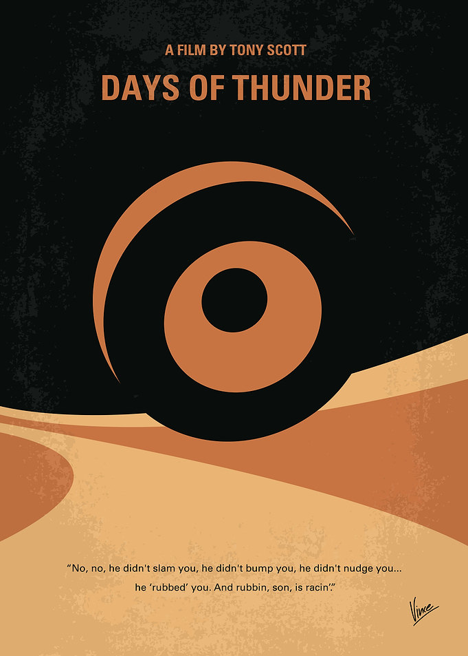 No332 My DAYS OF THUNDER minimal movie poster A young ...