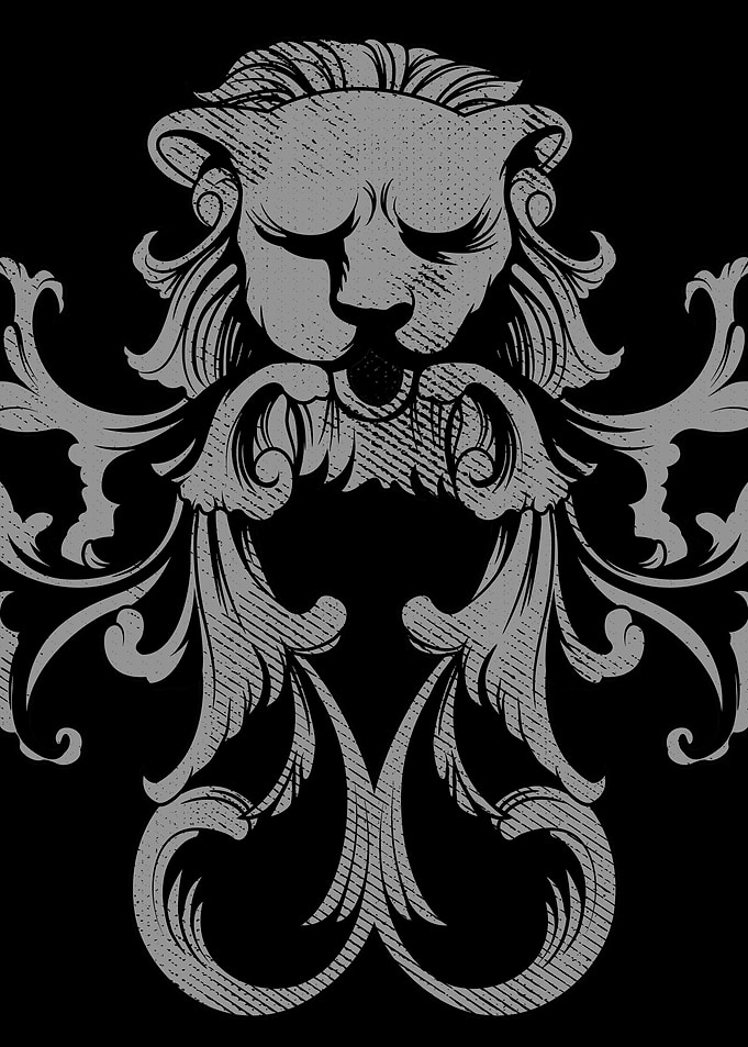 Lion Heart - Floral - Grungy