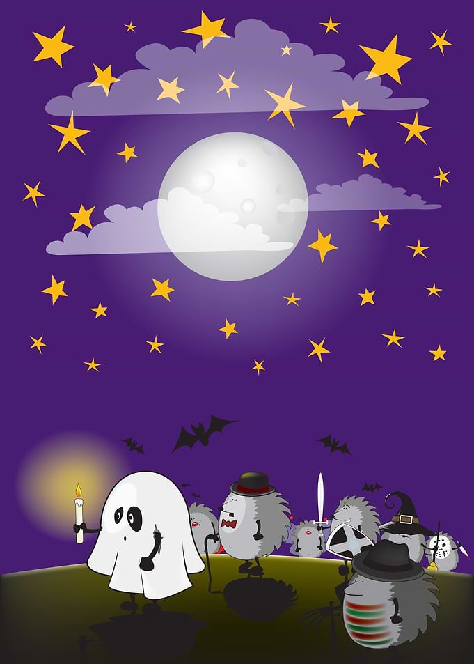 Halloween hedgehogs party gang