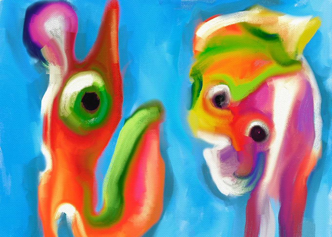 two fish looking