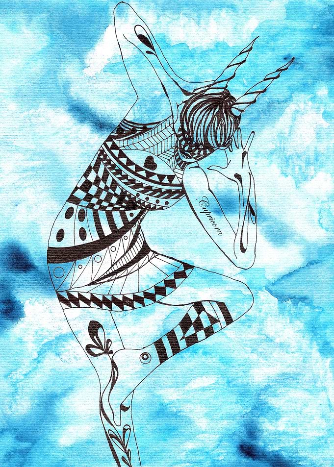 Capricorn - Horoscopes series (watercolor)