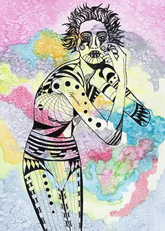 Aquarius - Zodiac Signg Series (watercolor)