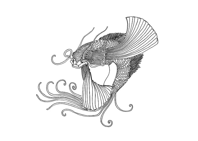 Koi, One Liner The line starts at the top most of his ...