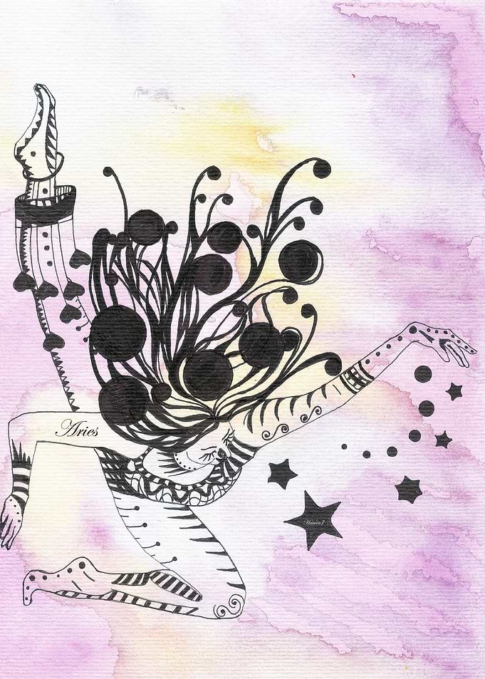 Aries - Zodiac Series watercolor