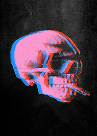 Van gogh Skull with burning cigarette pop art