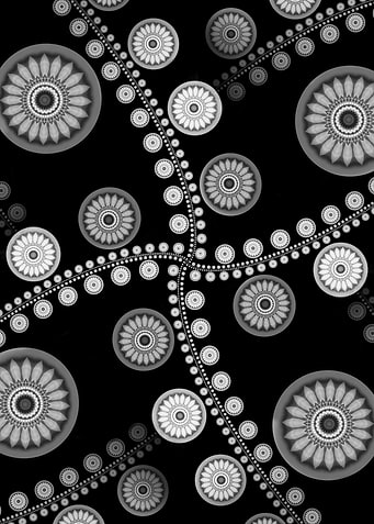 Flowers like mandalas in a geometric order