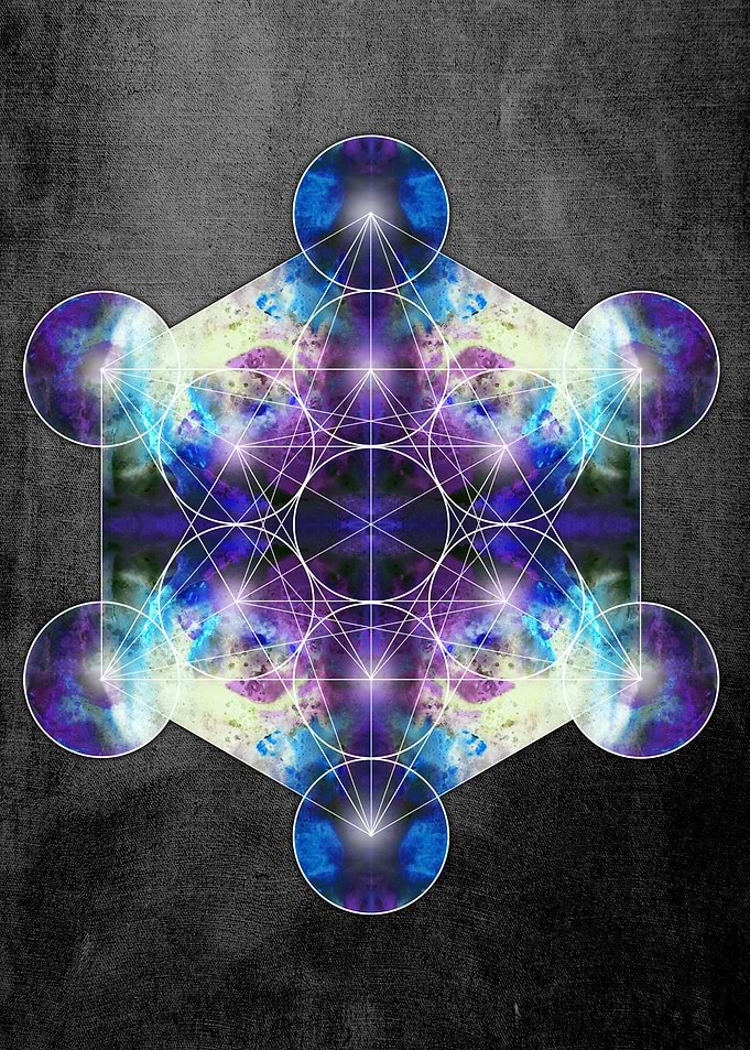 Metatron's cube blue