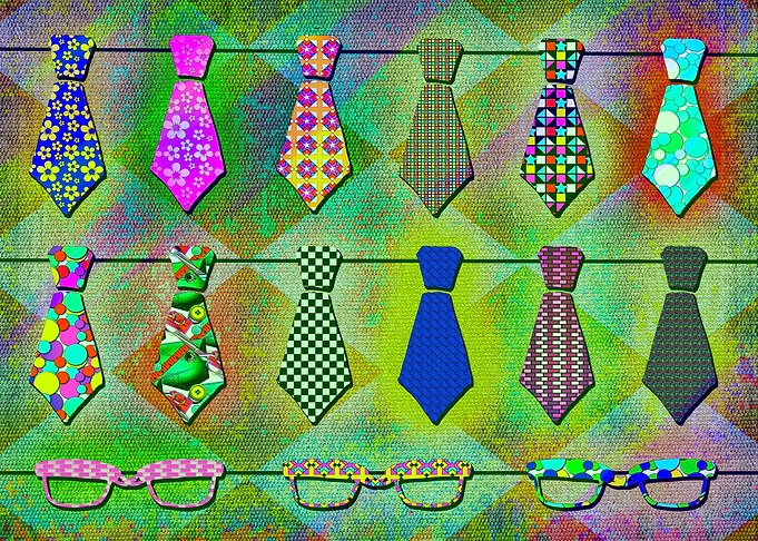 ties and sunglasses on the line