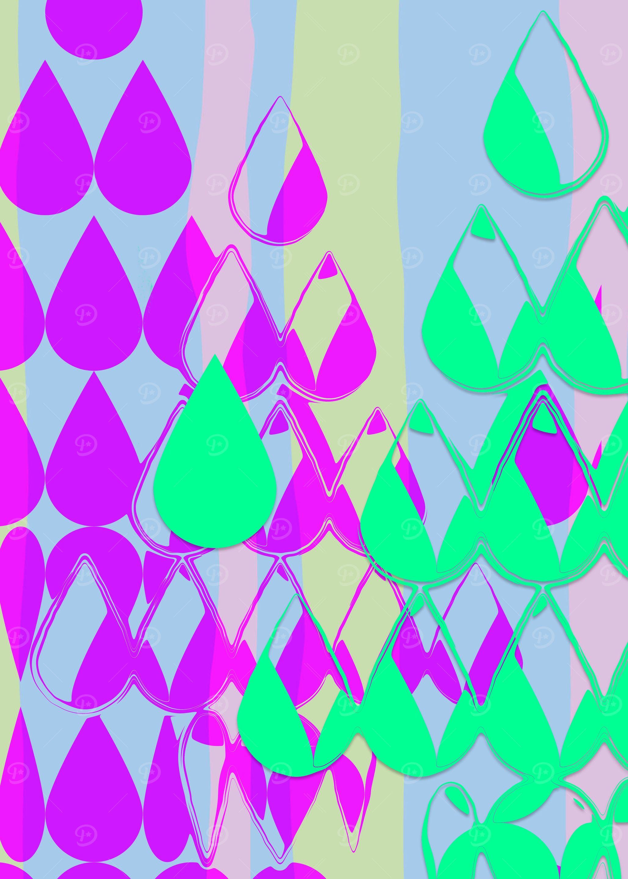 Drops abstract blue green