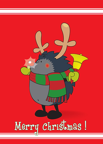 Rudolph The Red Nosed Hedgehog wishes you Merry Christm ...