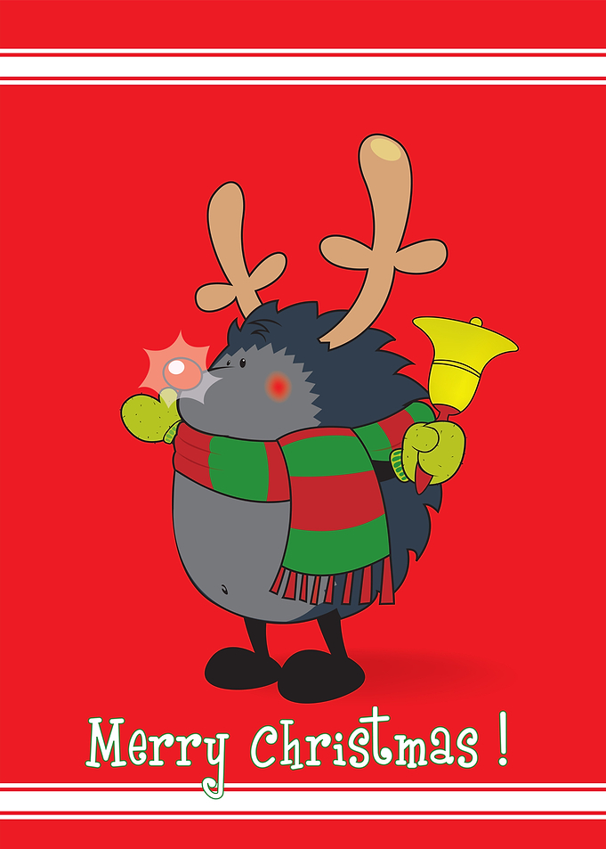 Rudolph The Red Nosed Hedgehog wishes you Merry Christm ...