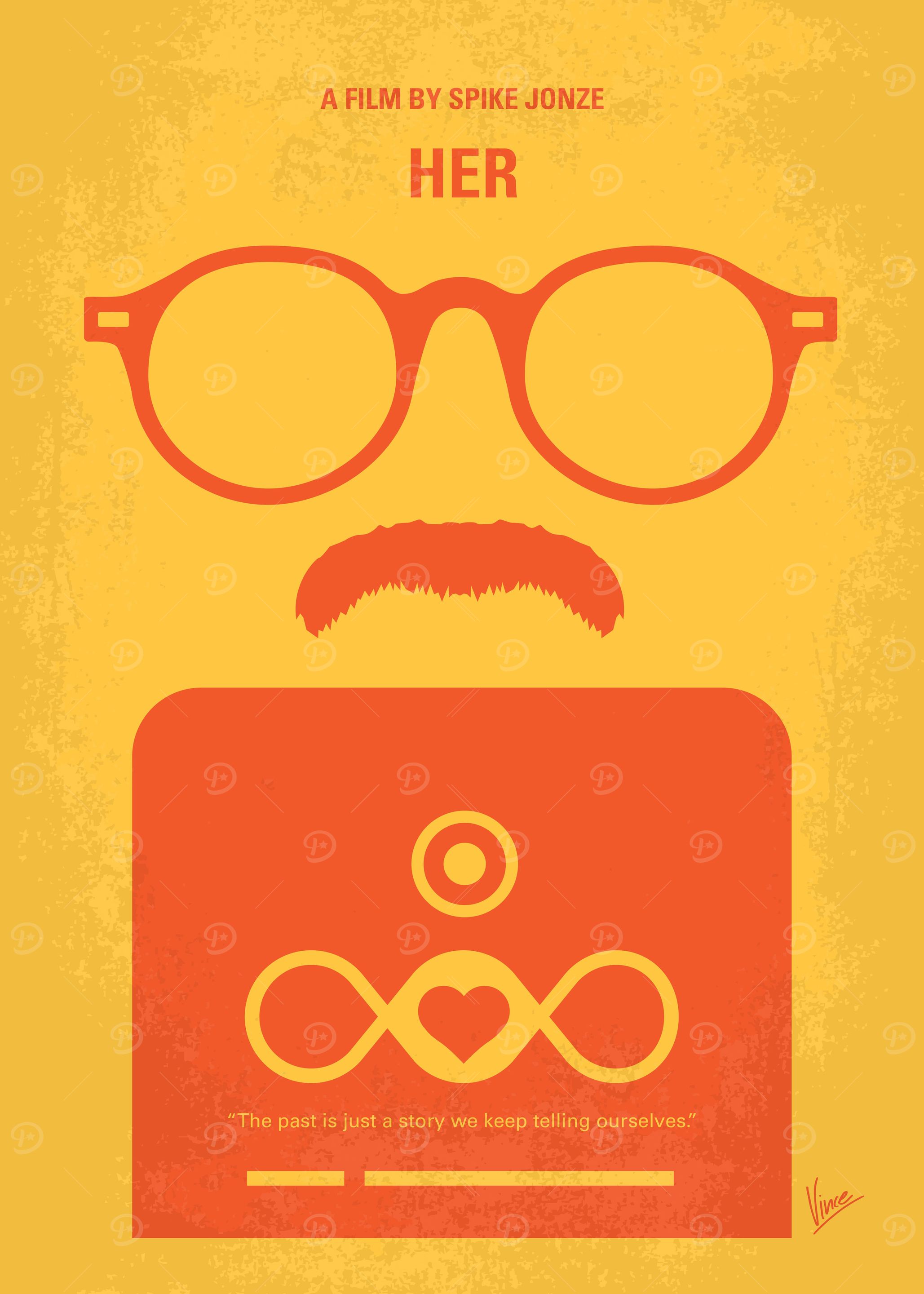 No372 My HER minimal movie poster A lonely writer deve ...