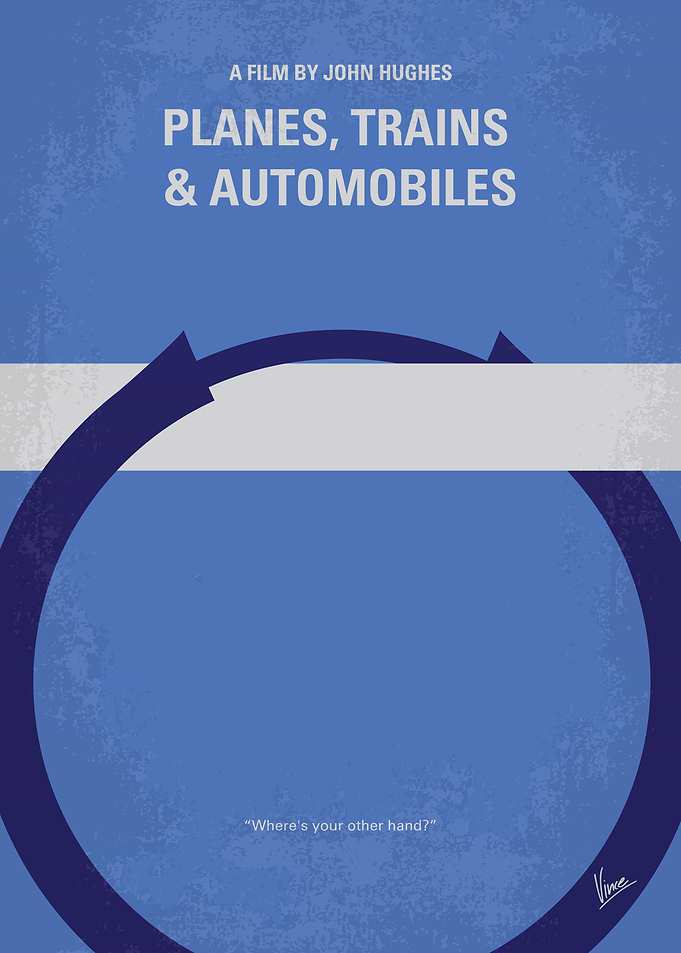 No376 My Planes Trains and Automobiles minimal movie po ...