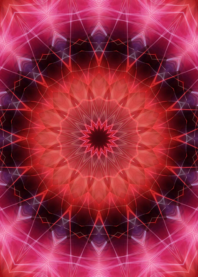 Mandala look like a bright rosequartz
