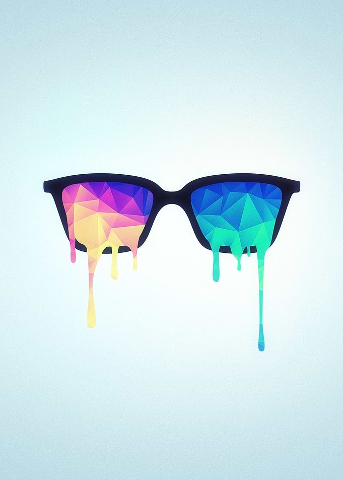 Psychedelic Nerd Glasses with Melting LSD/Trippy Color ...