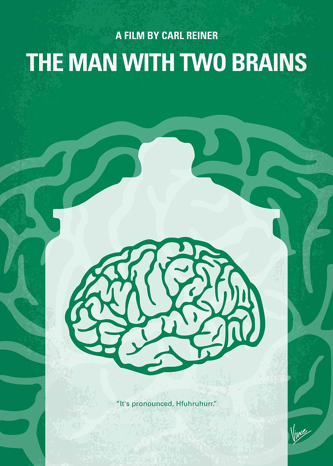 No390 My The Man With Two Brains minimal movie poster ...