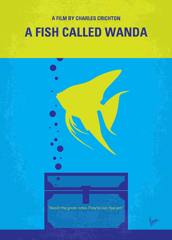 No389 My A Fish Called Wanda minimal movie poster In L ...