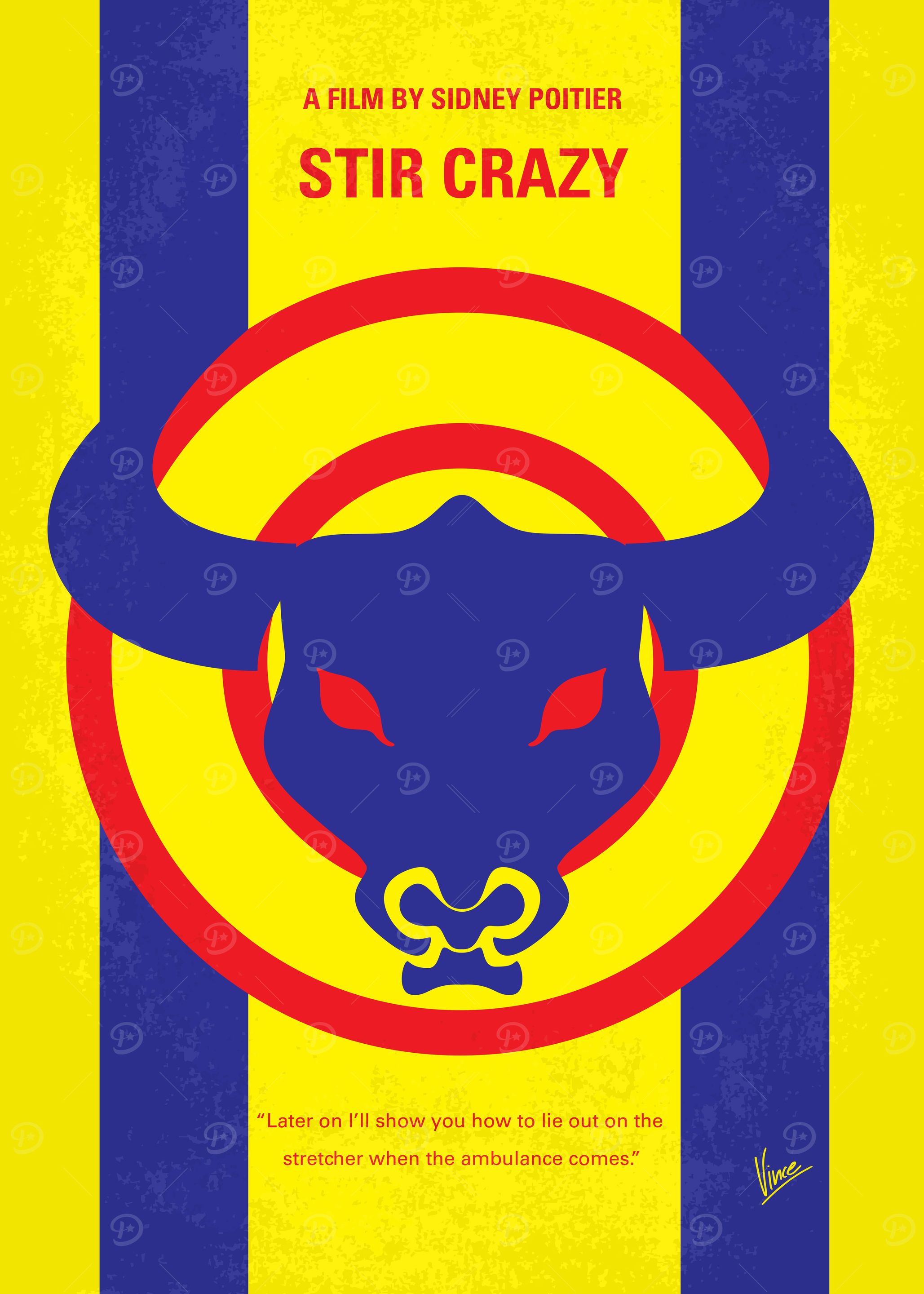 No382 My Stir Crazy minimal movie poster Skip and Harr ...