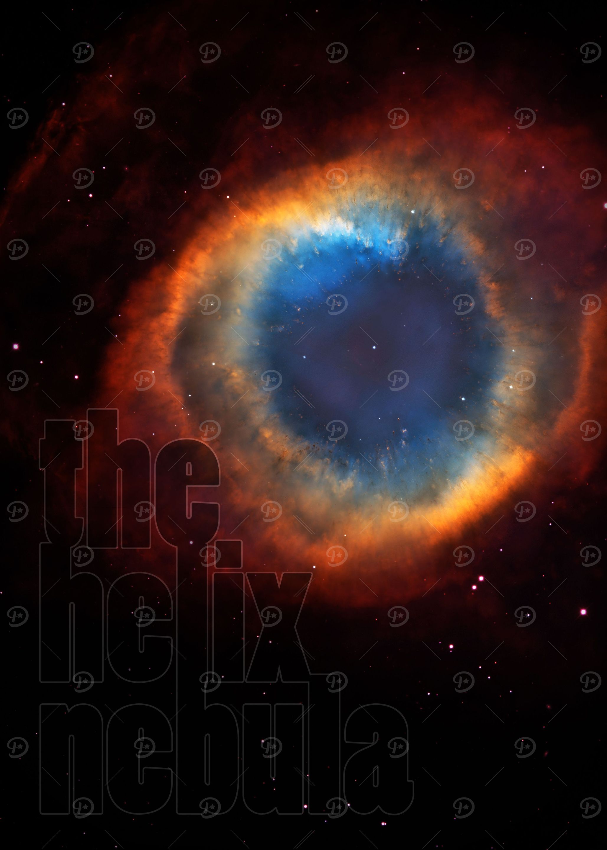 The Helix Nebula - photography by Hubble Space Telescop ...