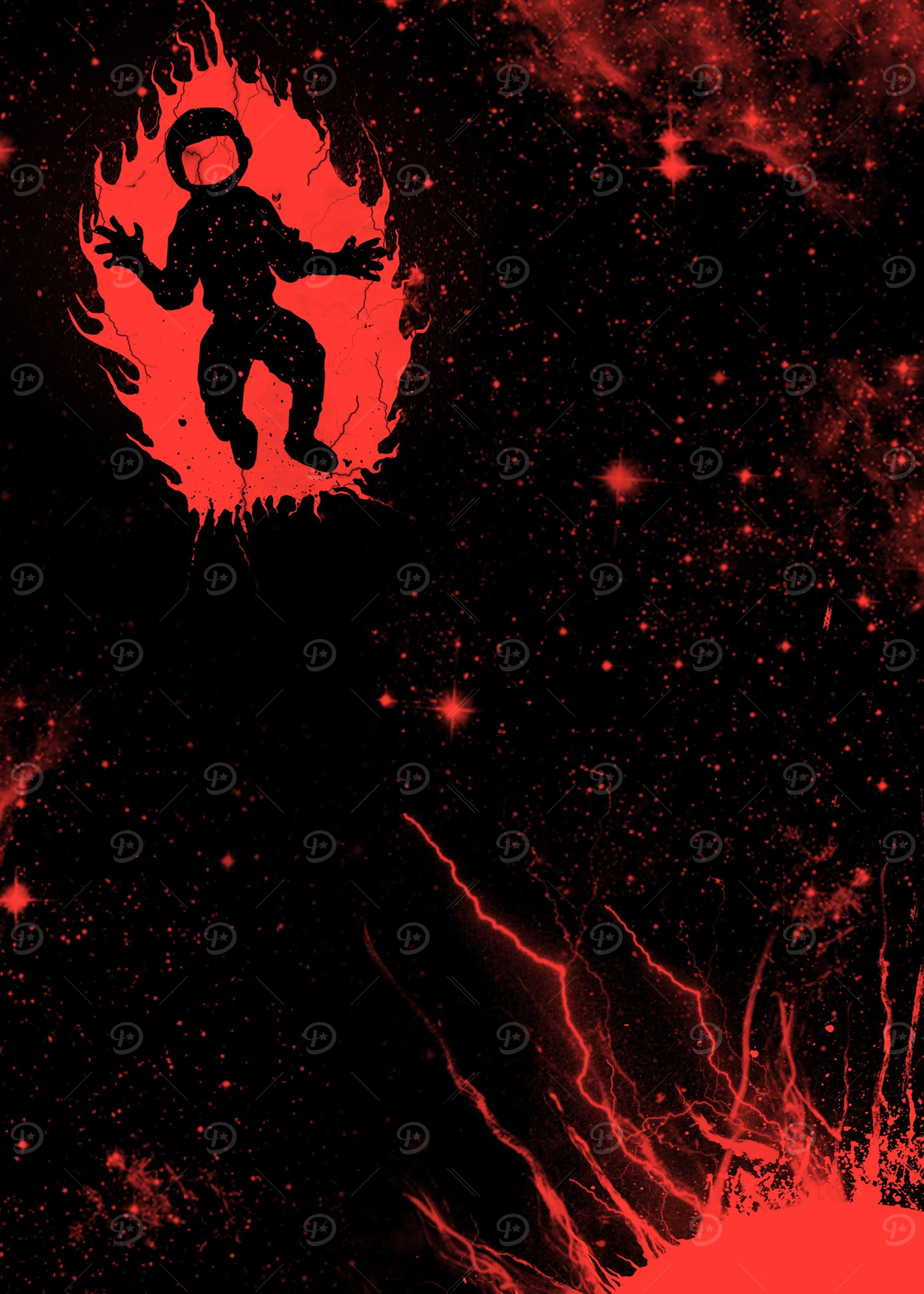 astronaut on fire