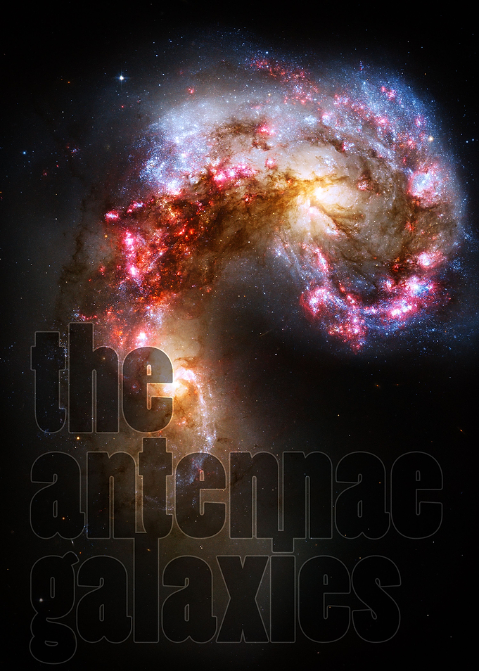 The Antennae Galaxies - photography by Hubble Space Tel ...