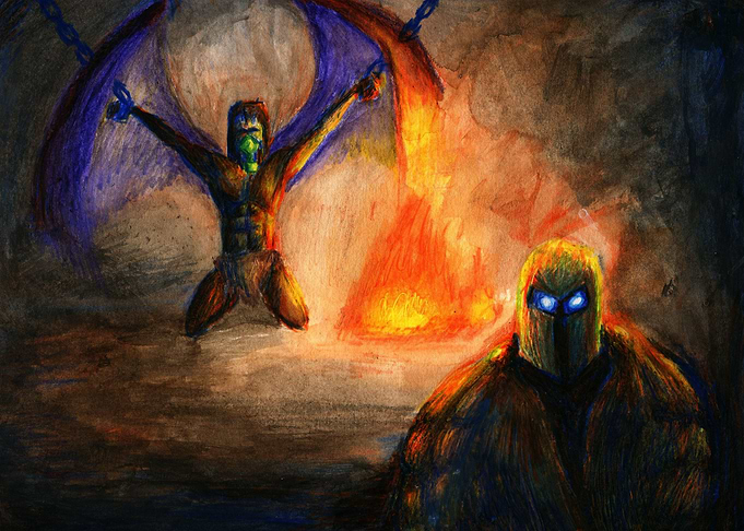 The first of the fallen (Traditional). Watercolors penc ...
