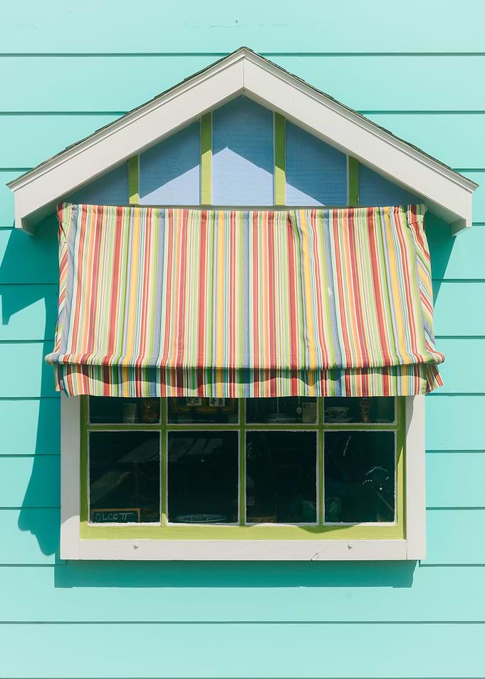 Vintage cottage awning, photographed at a summer cottag ...