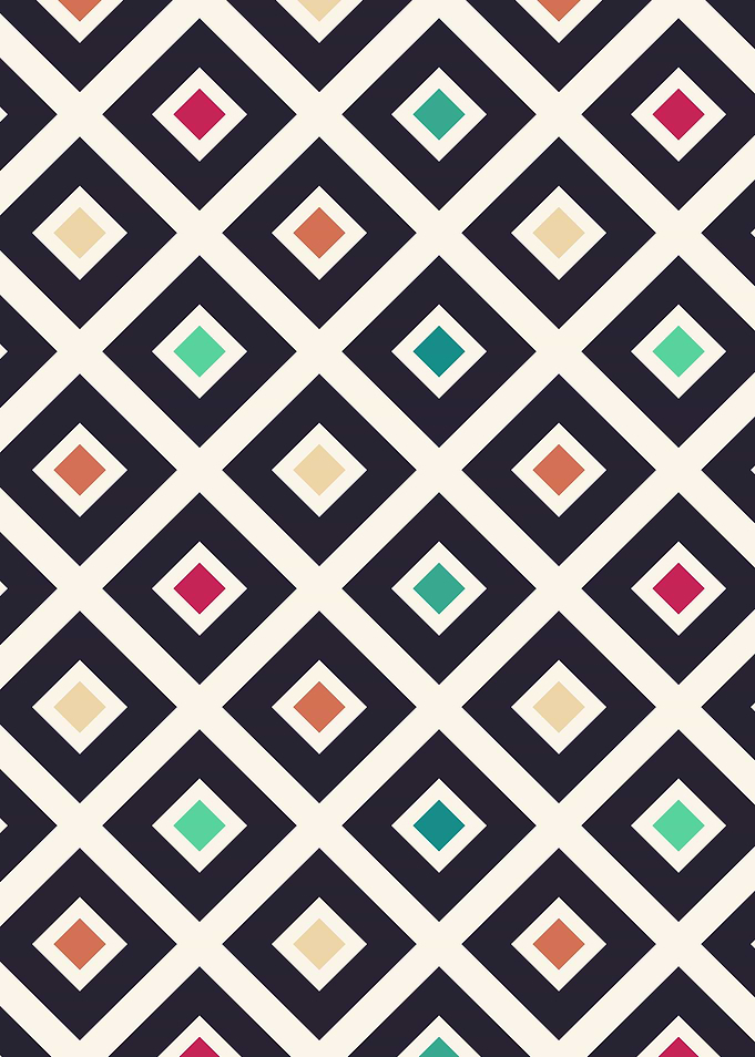 Modern Trendy Geometric Patter in Fresh Vintage Coffee ...